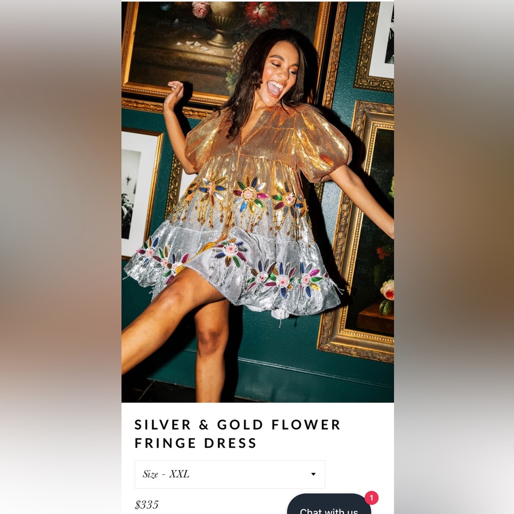 Queen of Sparkles Gold and Silver beaded dress